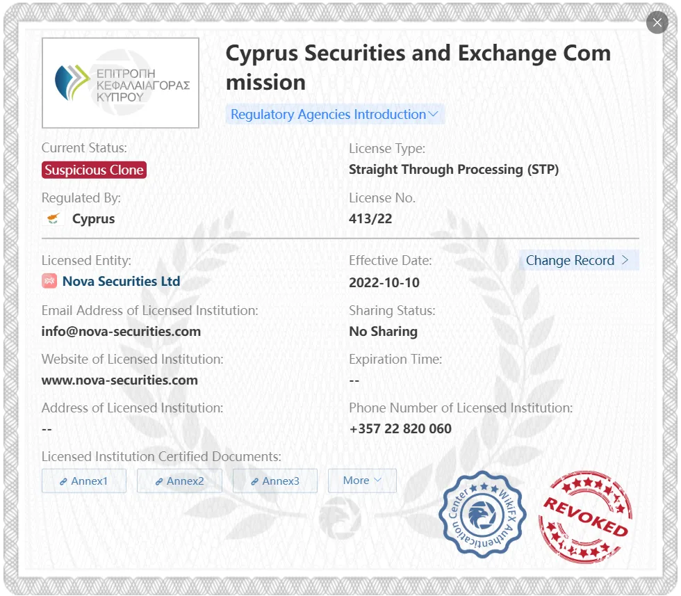 Suspicious clone CySEC license Suspicious clone CySEC license