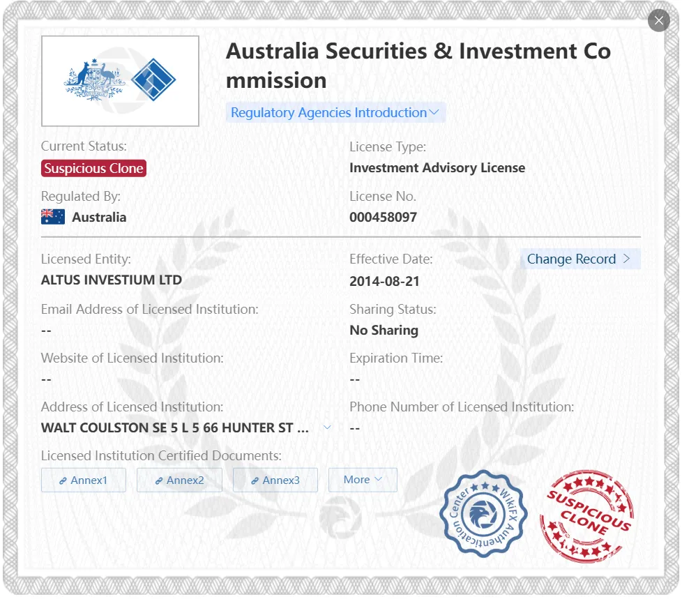 Suspicious clone ASIC license Suspicious clone ASIC license