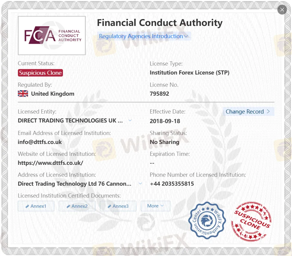 رخصة FCA المشبوهة المقلدة
