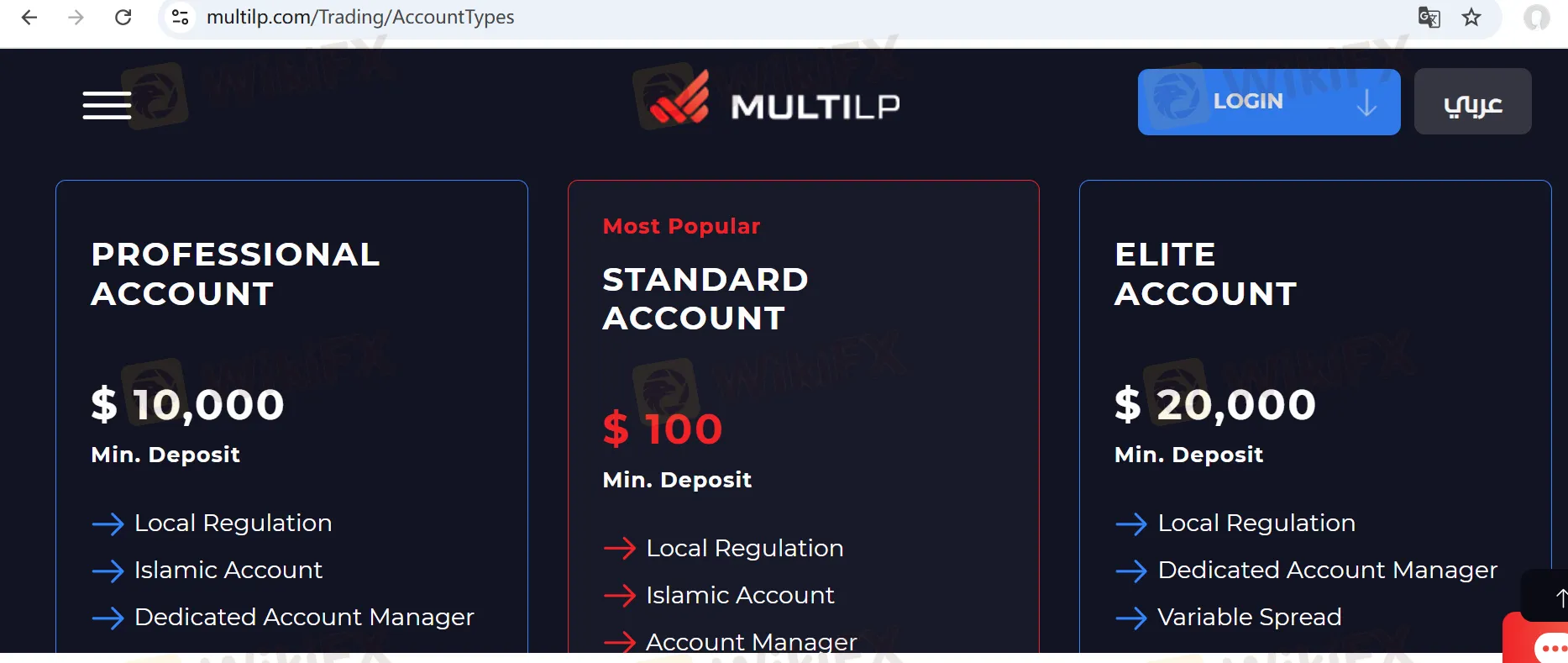 نوع الحساب