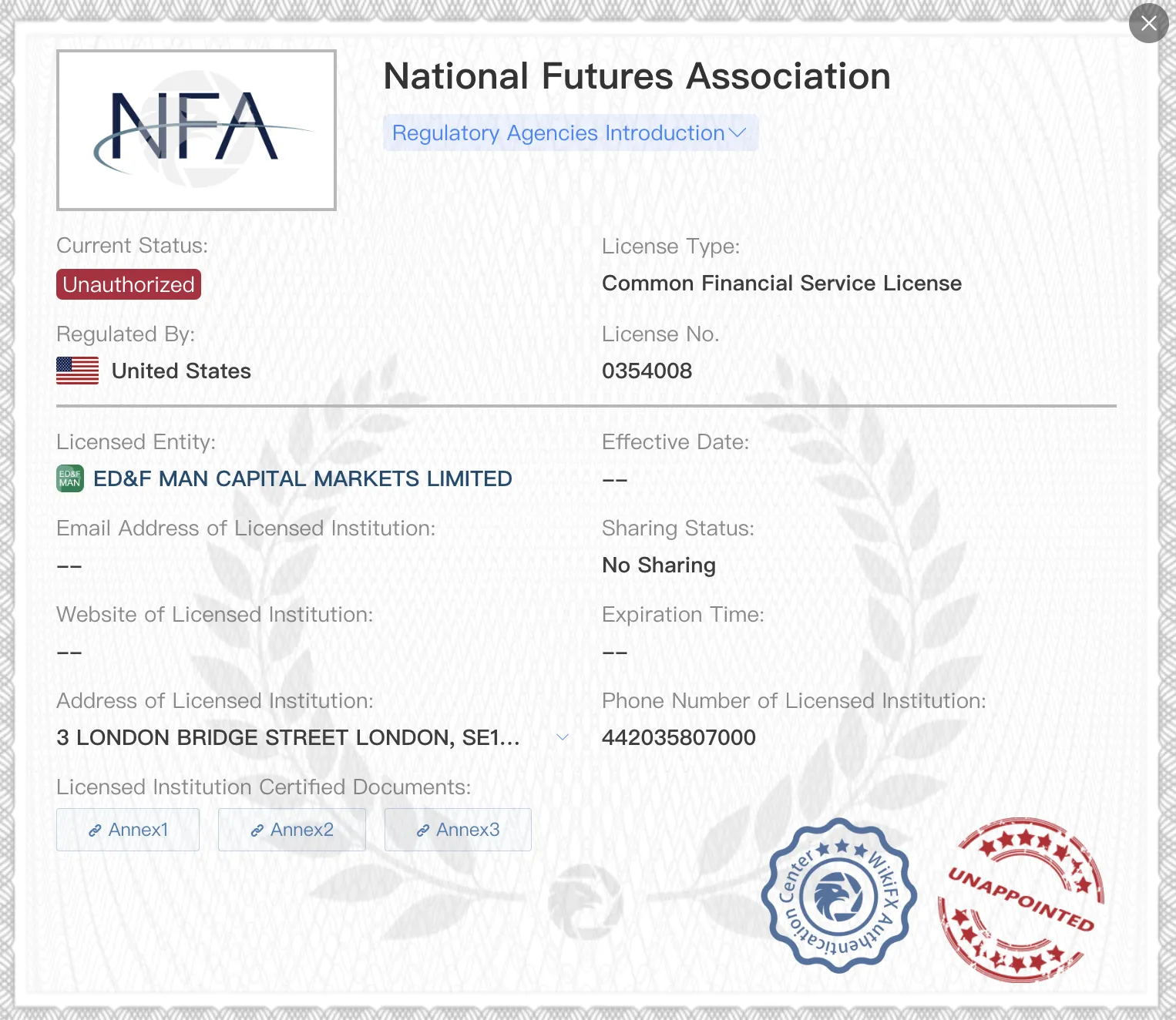 Hindi awtorisadong lisensya ng NFA Hindi awtorisadong lisensya ng NFA