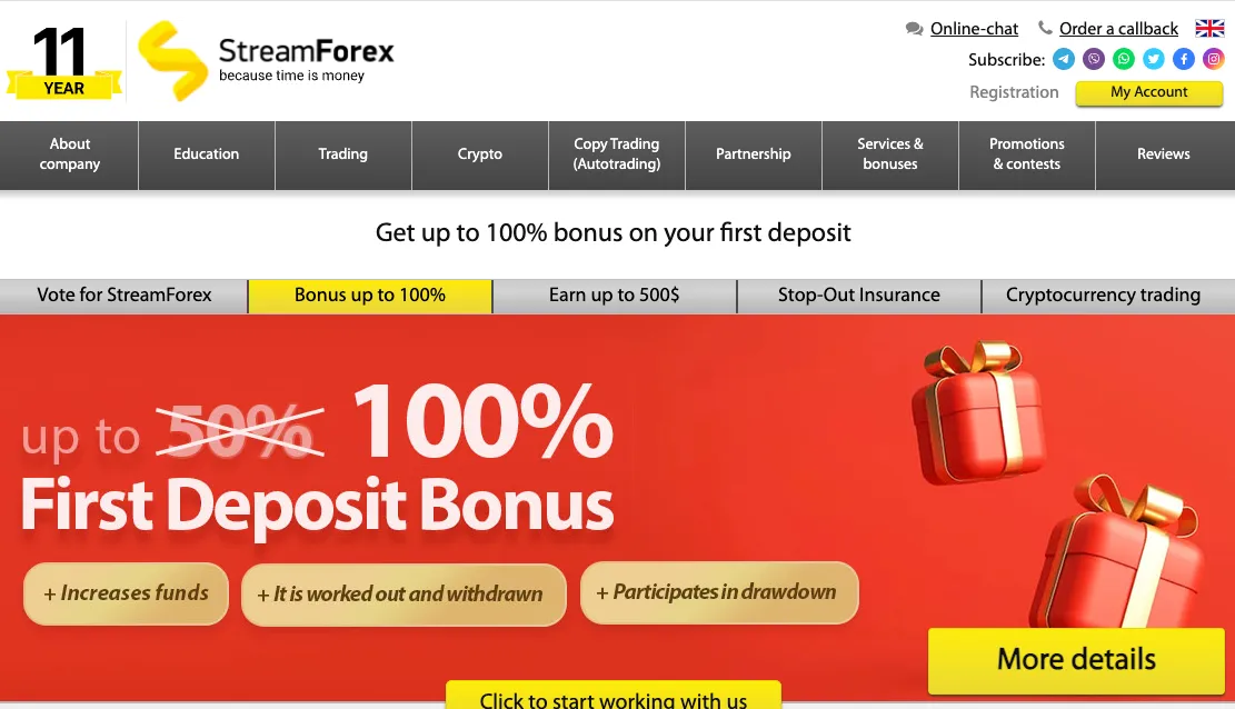 Información de StreamForex