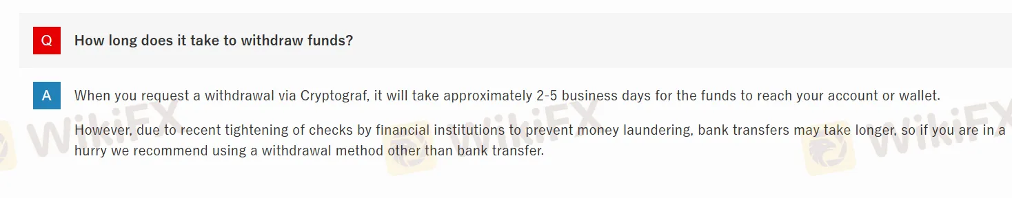 Deposit and Withdrawal