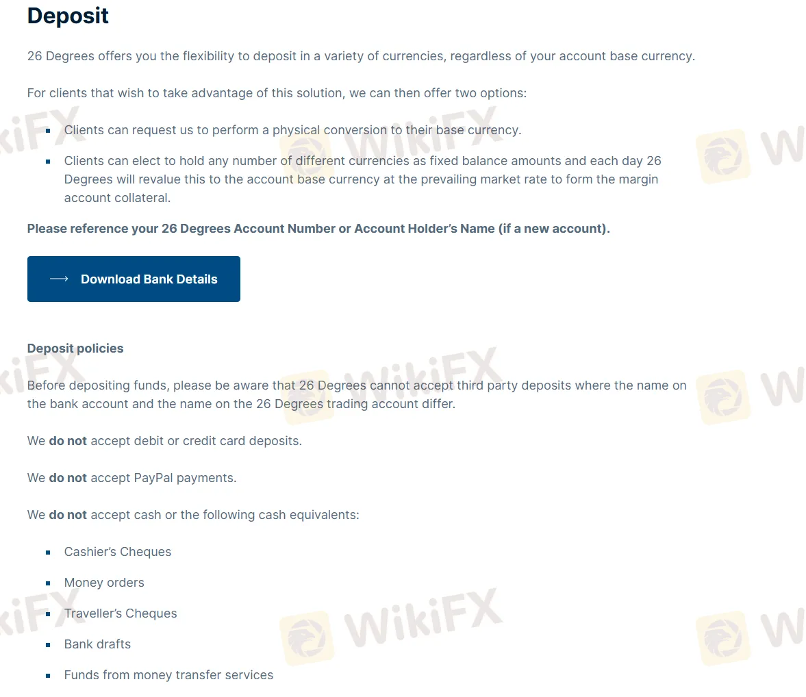 Deposit and Withdrawal