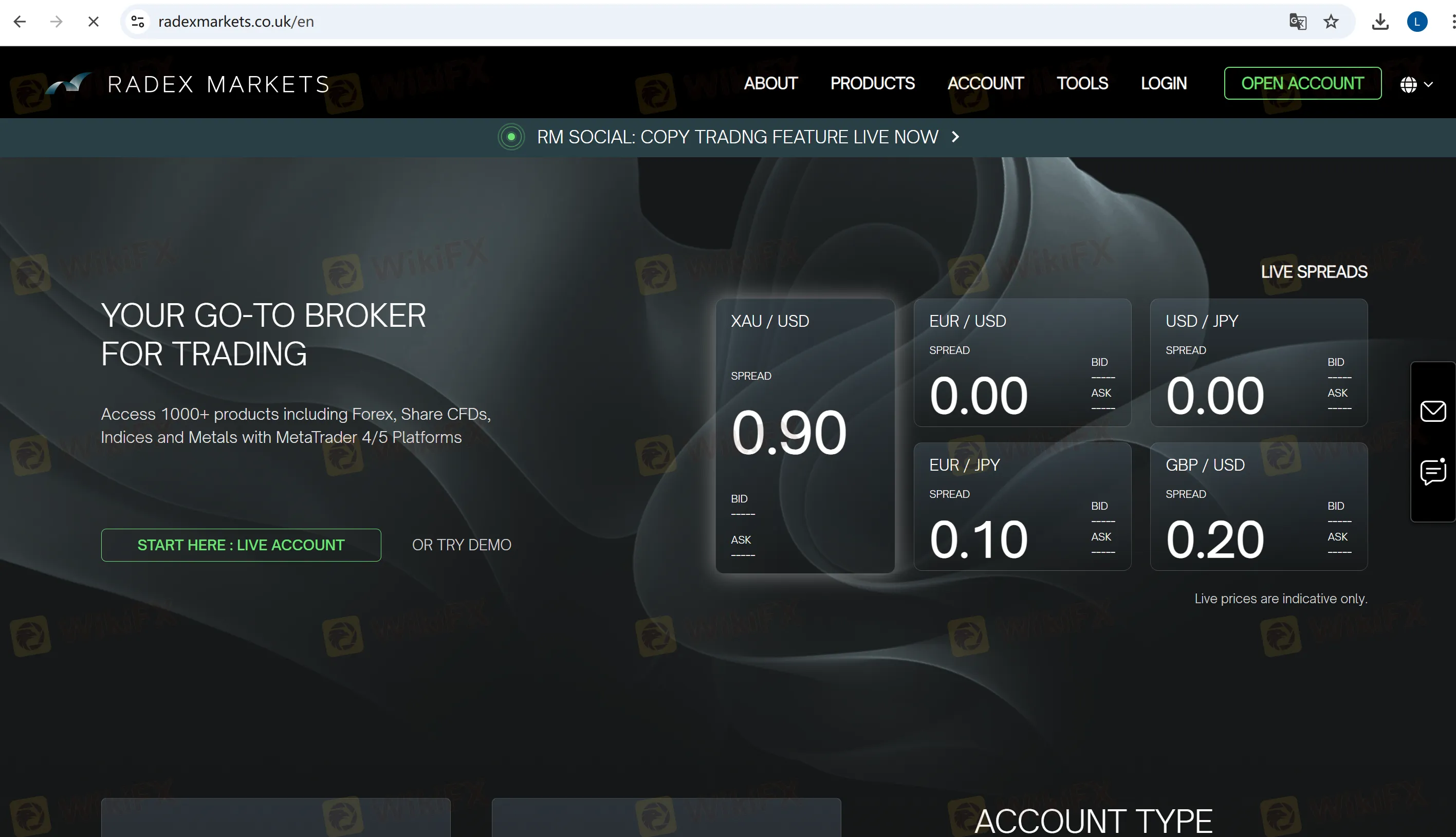 RADEX MARKETS ข้อมูล