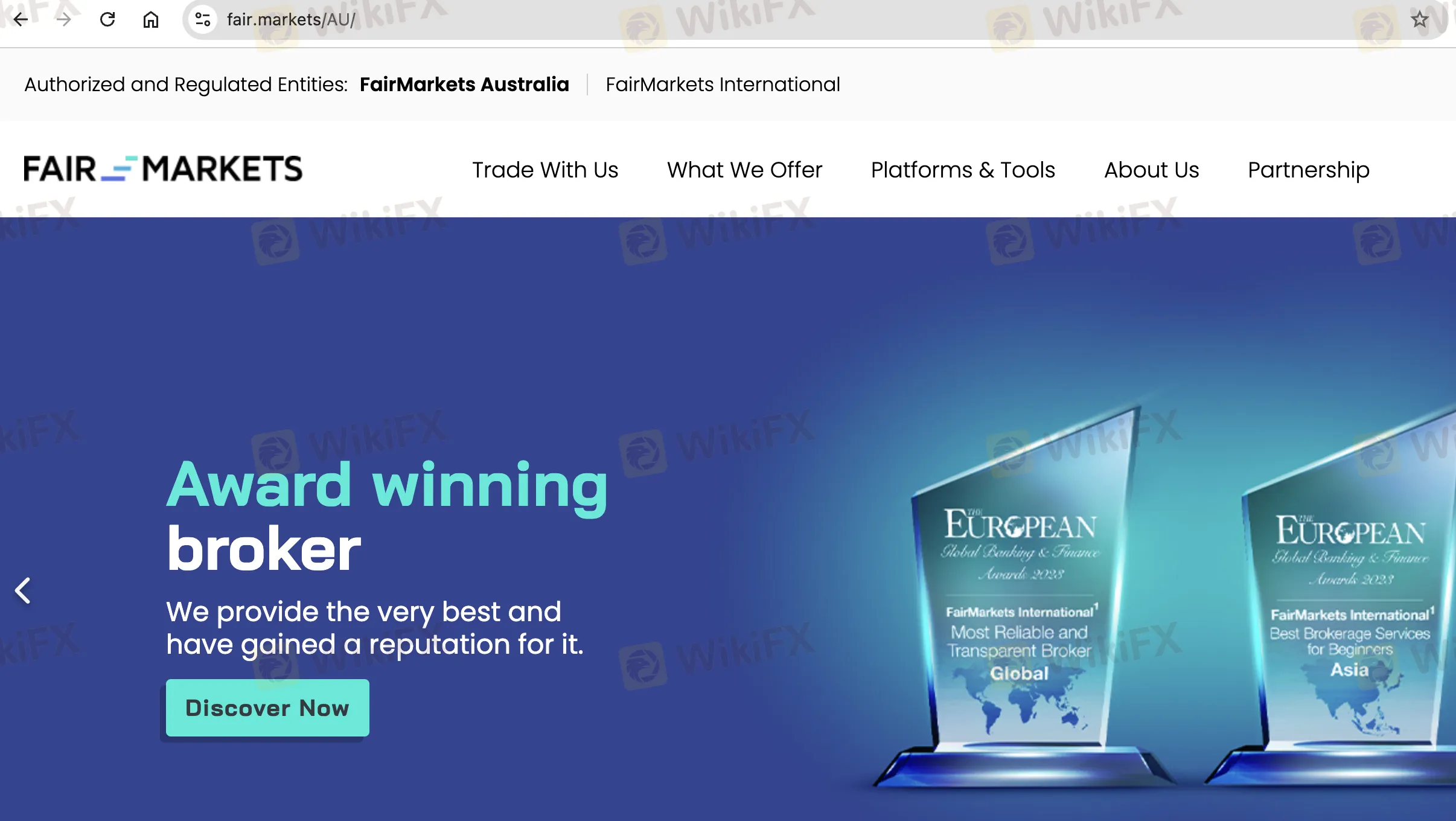 FAIR MARKETS' homepage