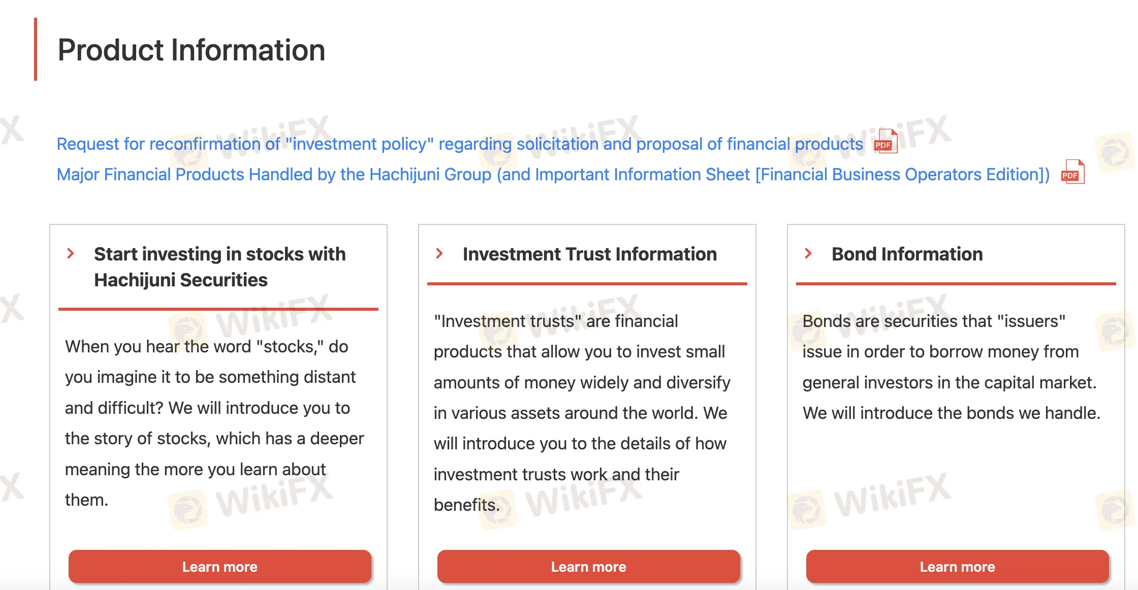 Trading products