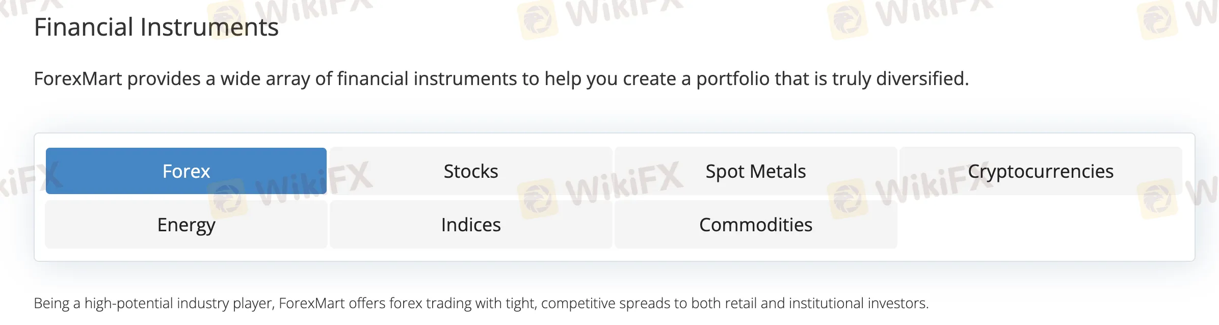 What Can I Trade on ForexMart?