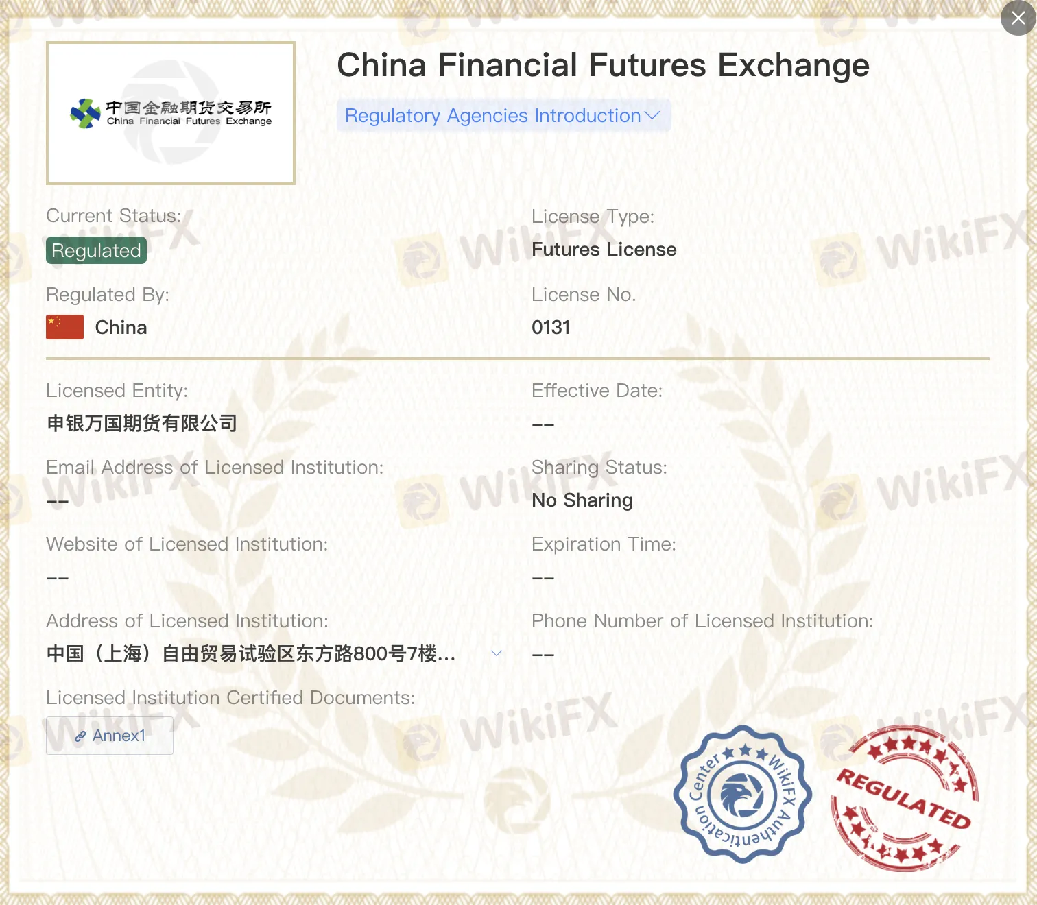 受CFFEX监管