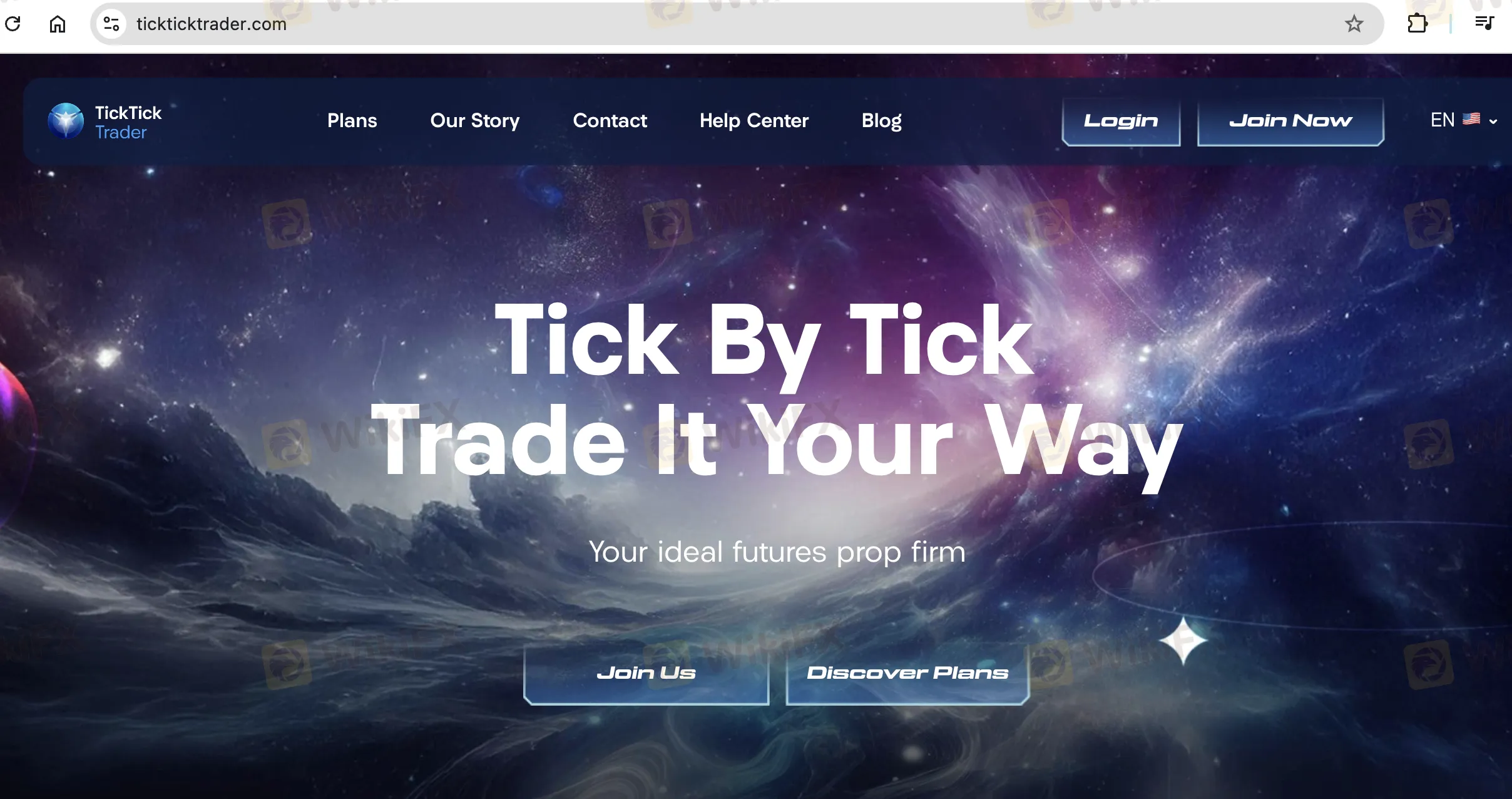 TickTickTrader's homepage