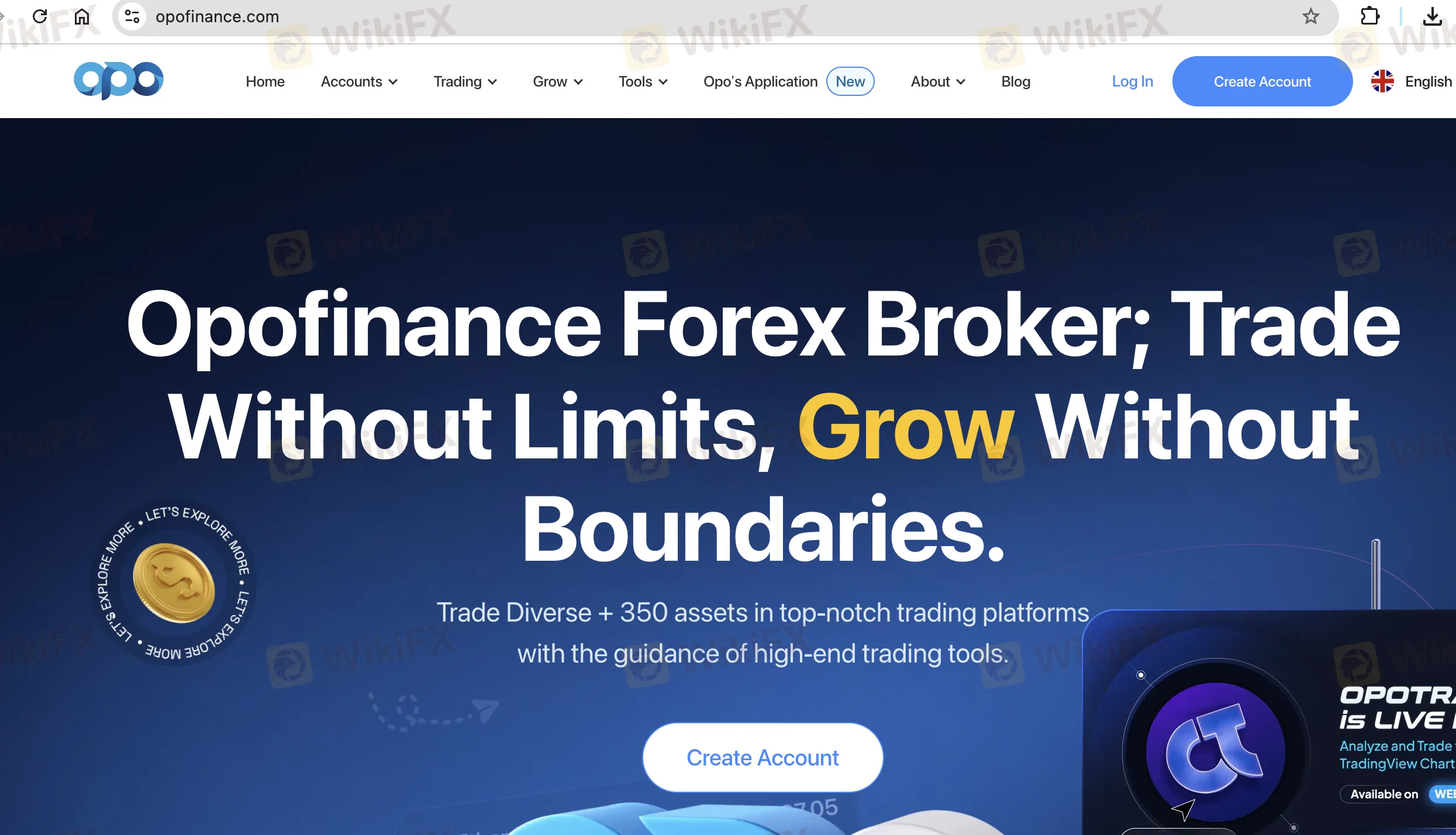 Página de inicio de Opofinance