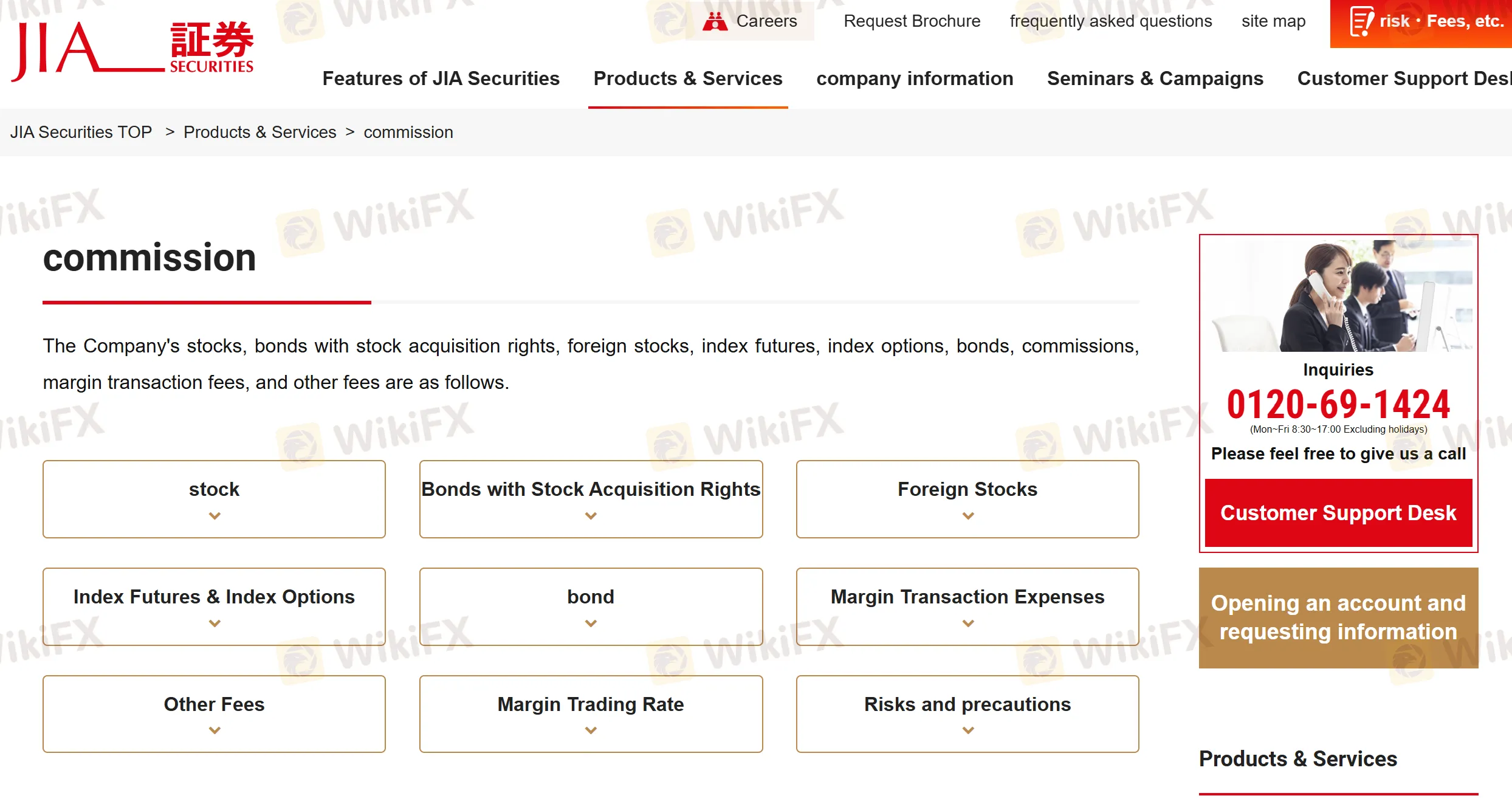 JIA Securities fees