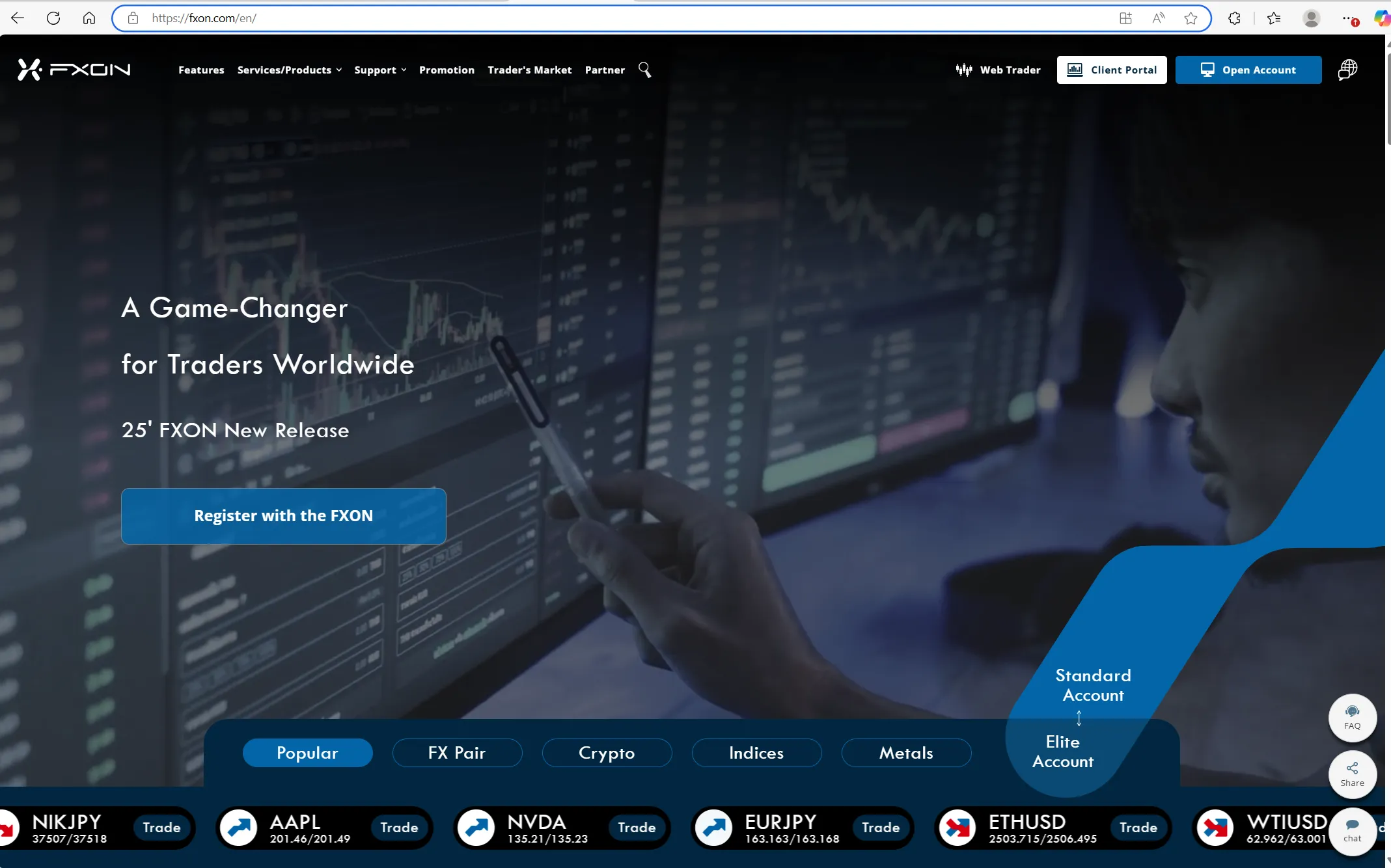 FXON's homepage