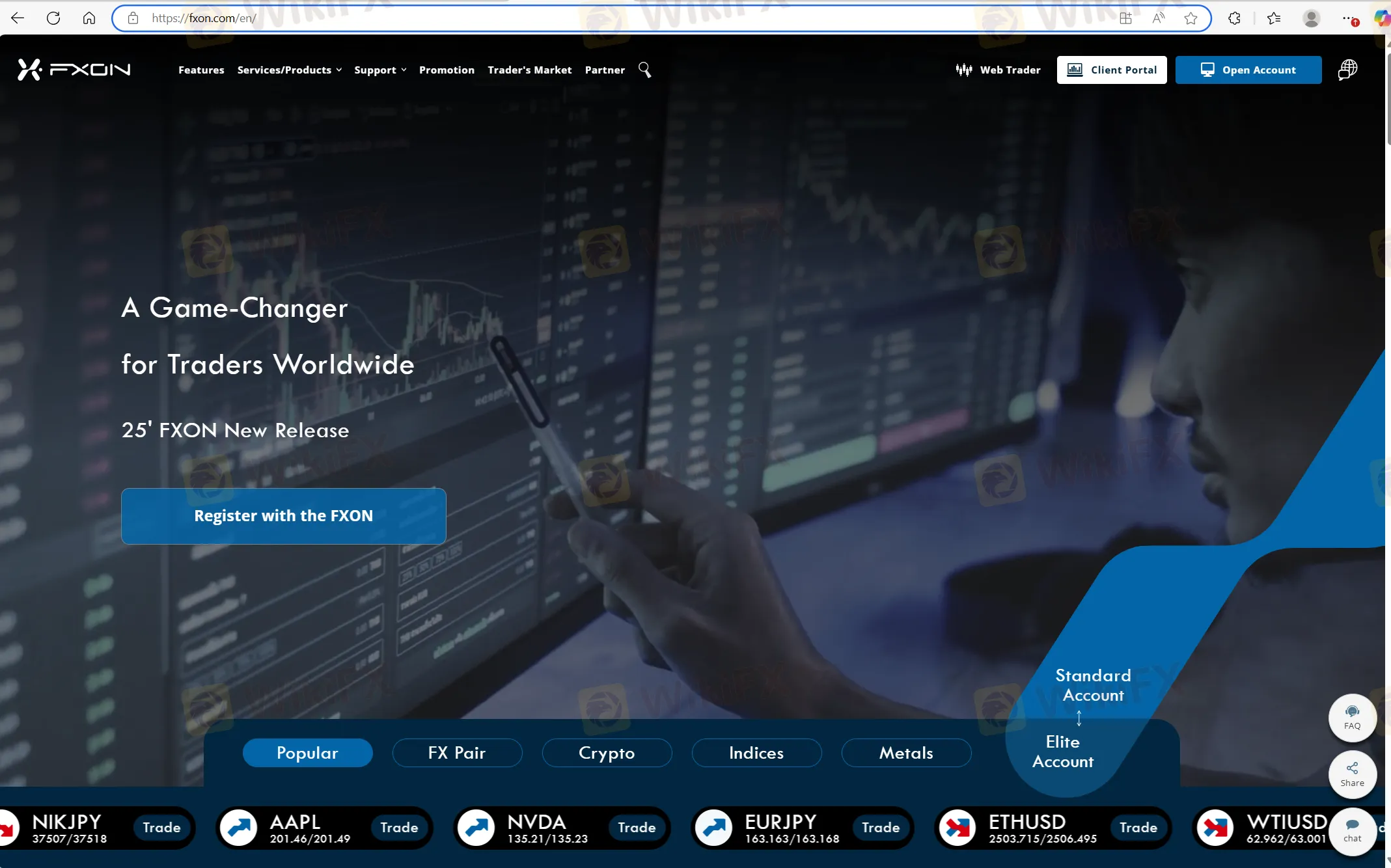 FXON's homepage