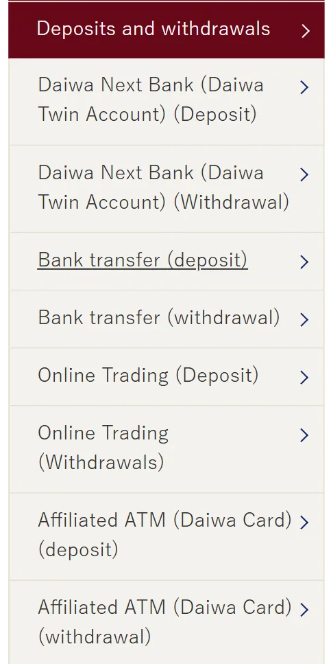 Deposit and Withdrawal Deposit and Withdrawal