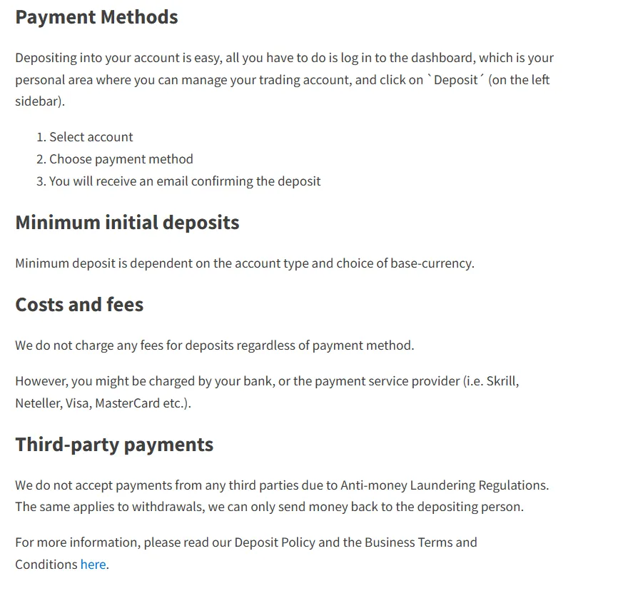 Deposit and Withdrawal Deposit and Withdrawal