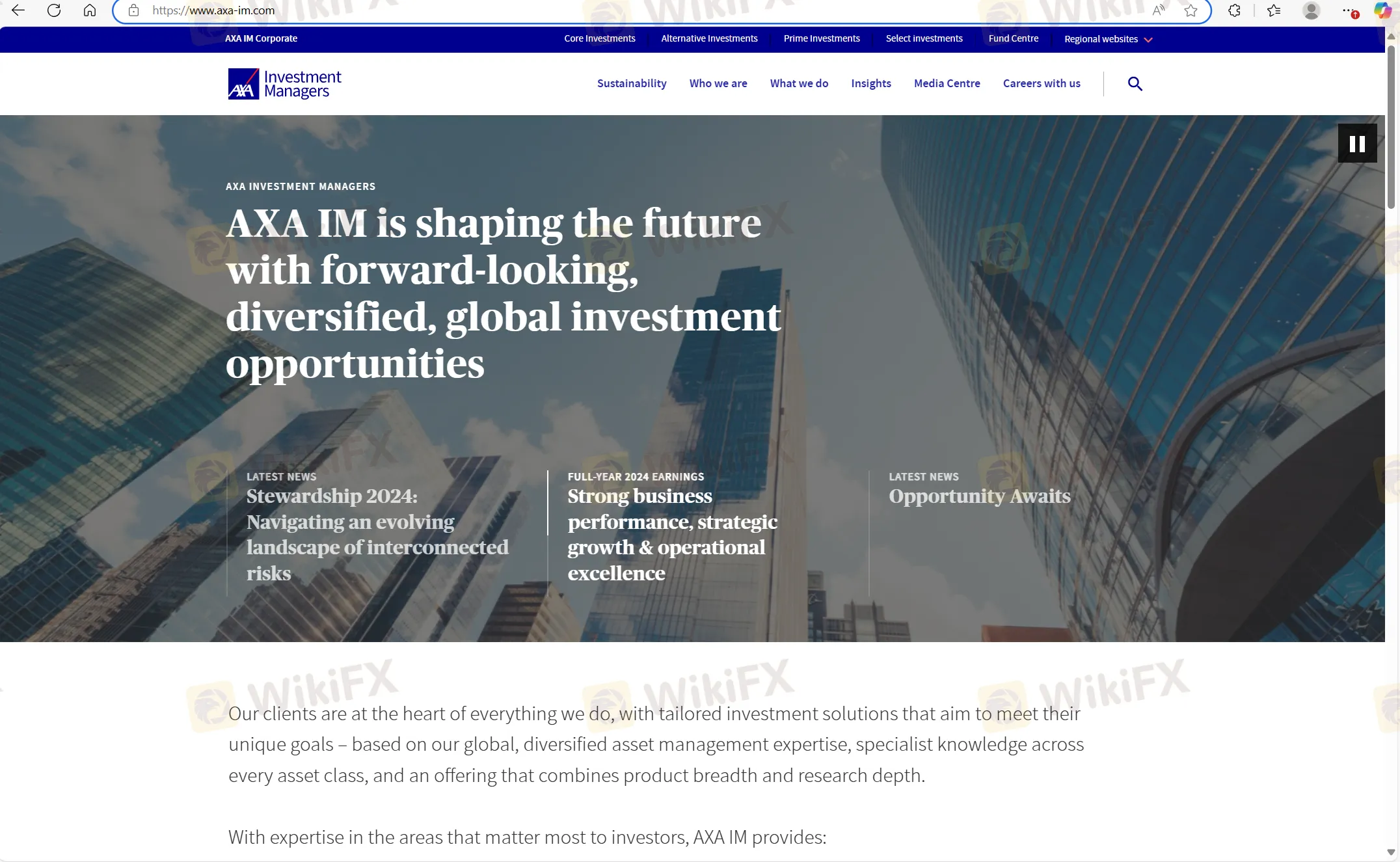 AXA's homepage