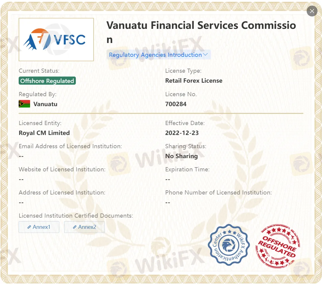 Offshore regulated by VFSC