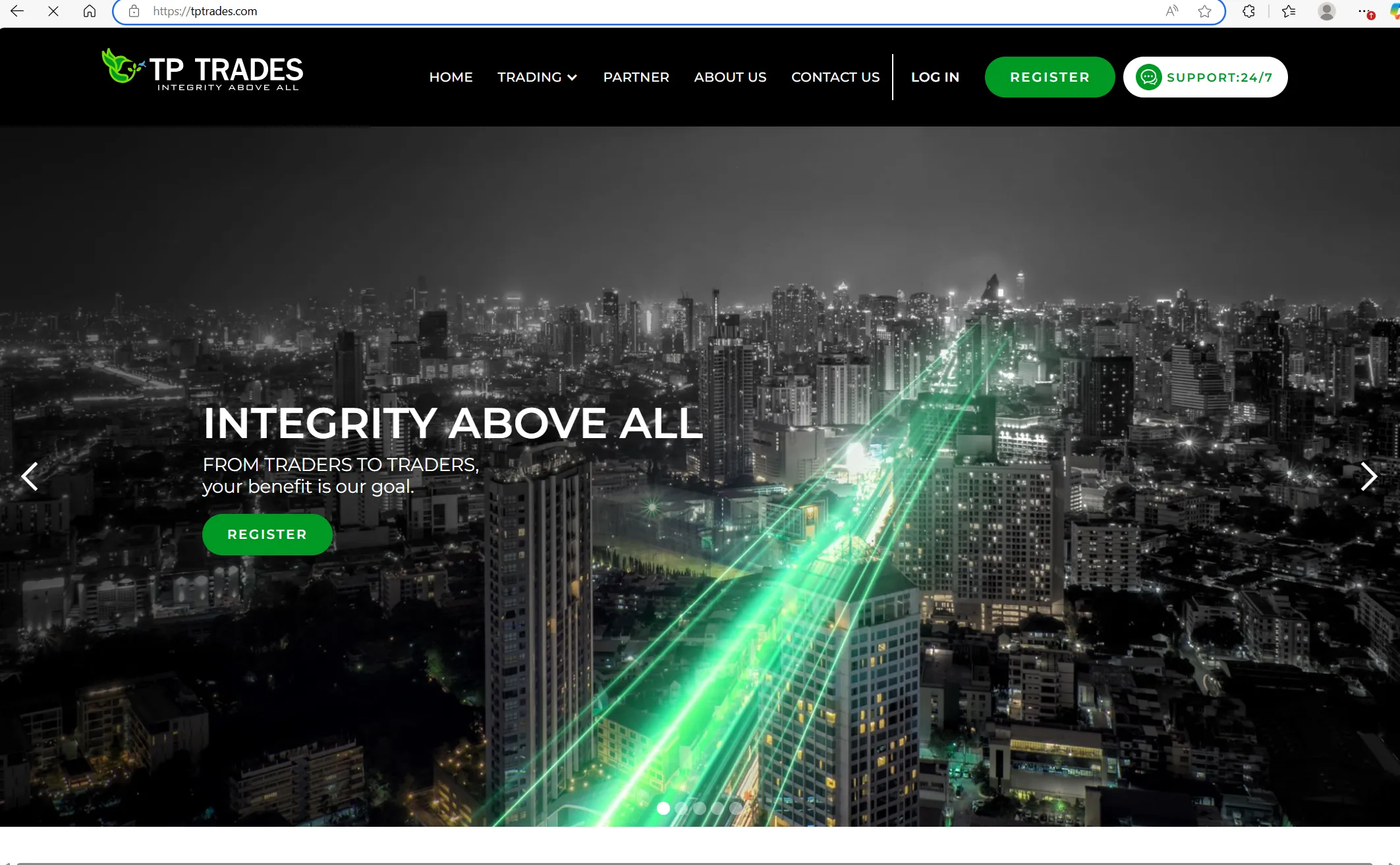 TP Trades' homepage TP Trades' homepage