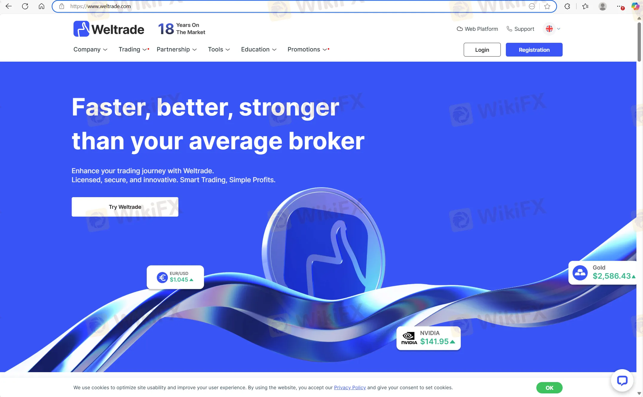 WELTRADE's homepage