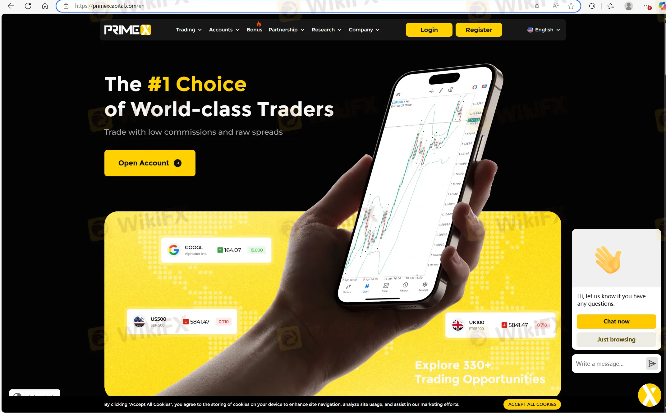 PrimeX Capital's homepage