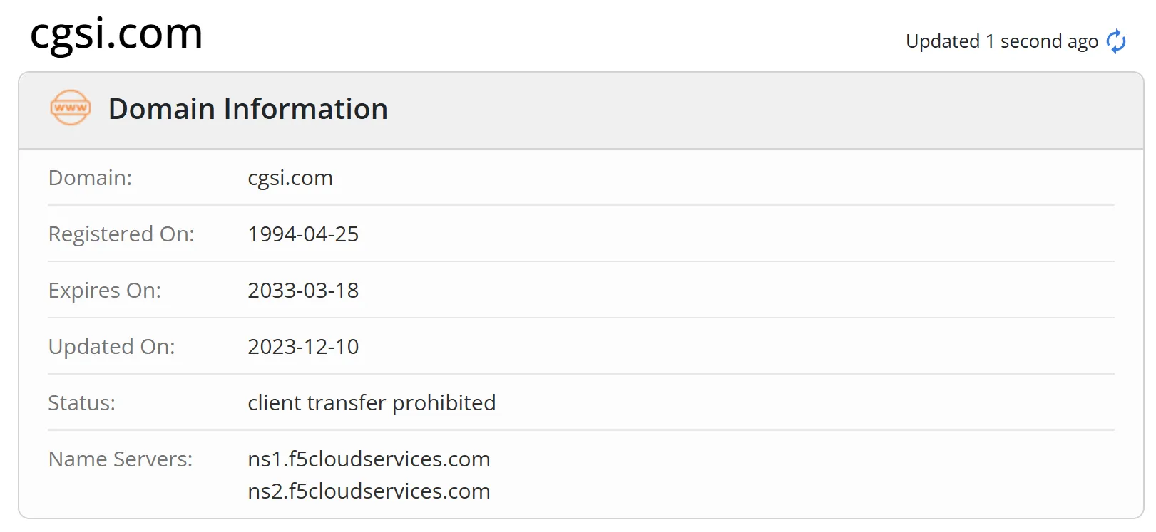 Domain information Domain information