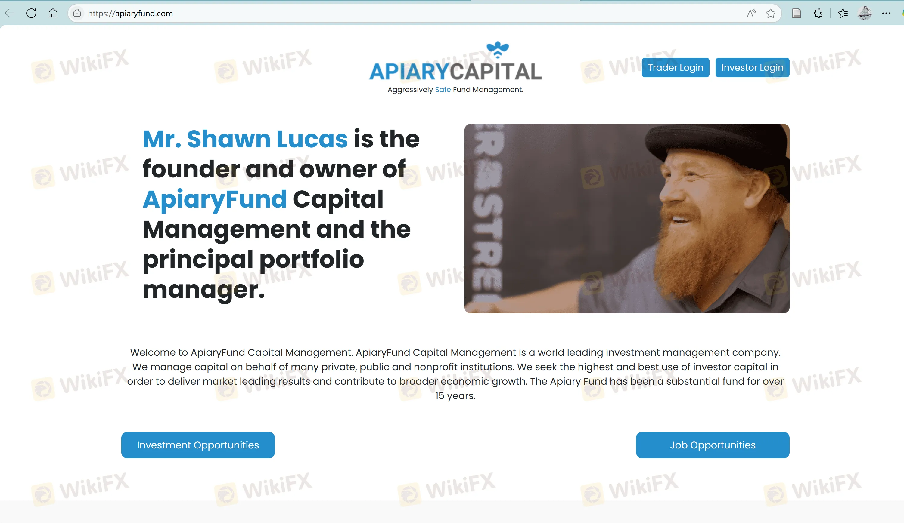 Apiary Fund's homepage