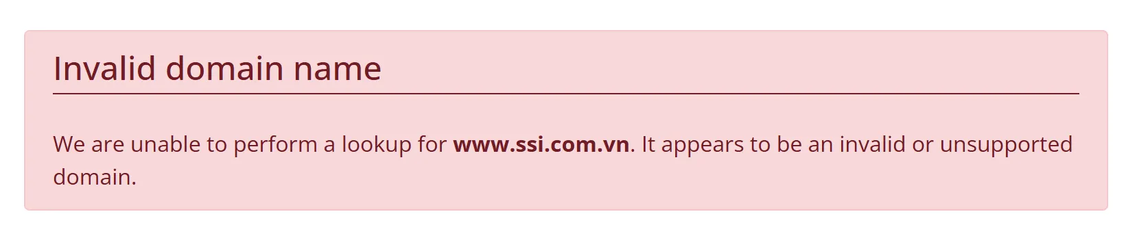 Nama domain tidak valid