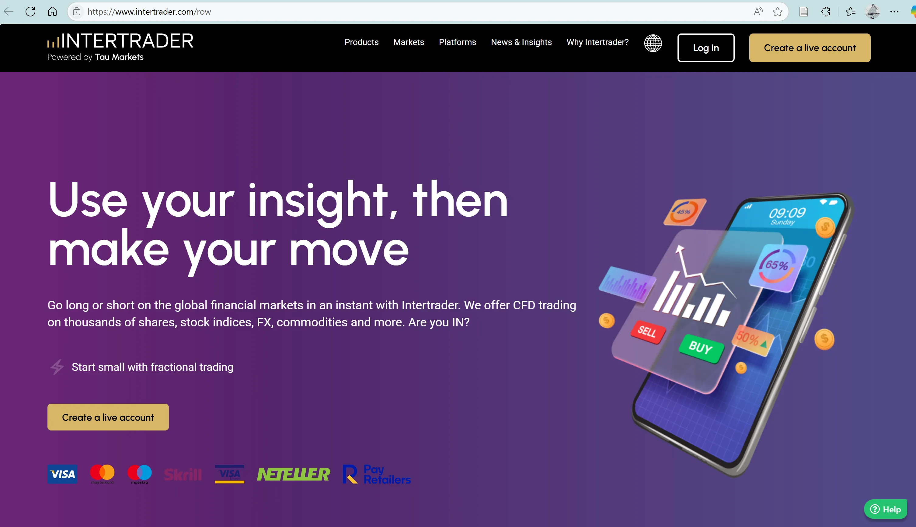 InterTrader's homepage InterTrader's homepage