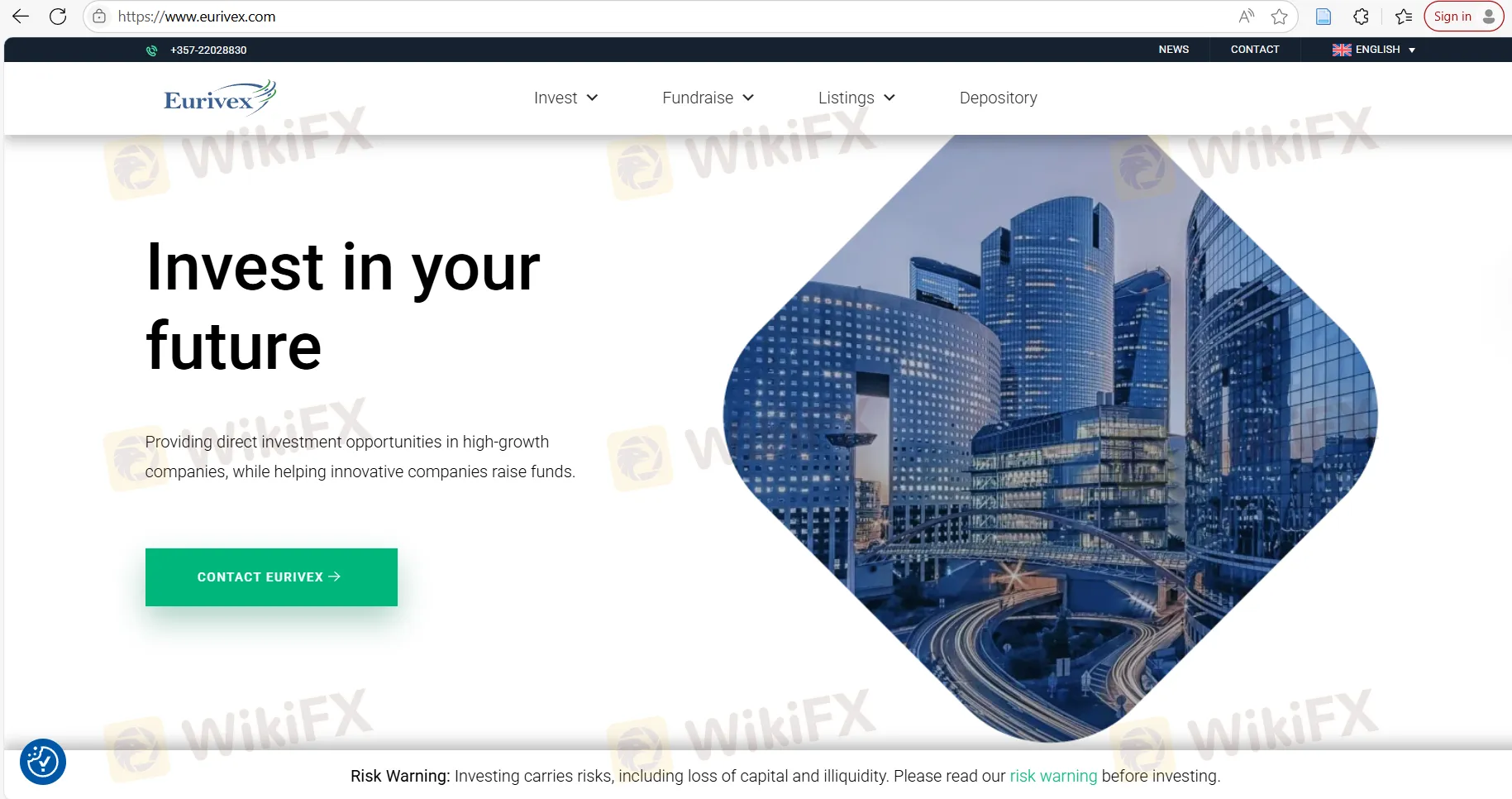 Eurivex 的主頁