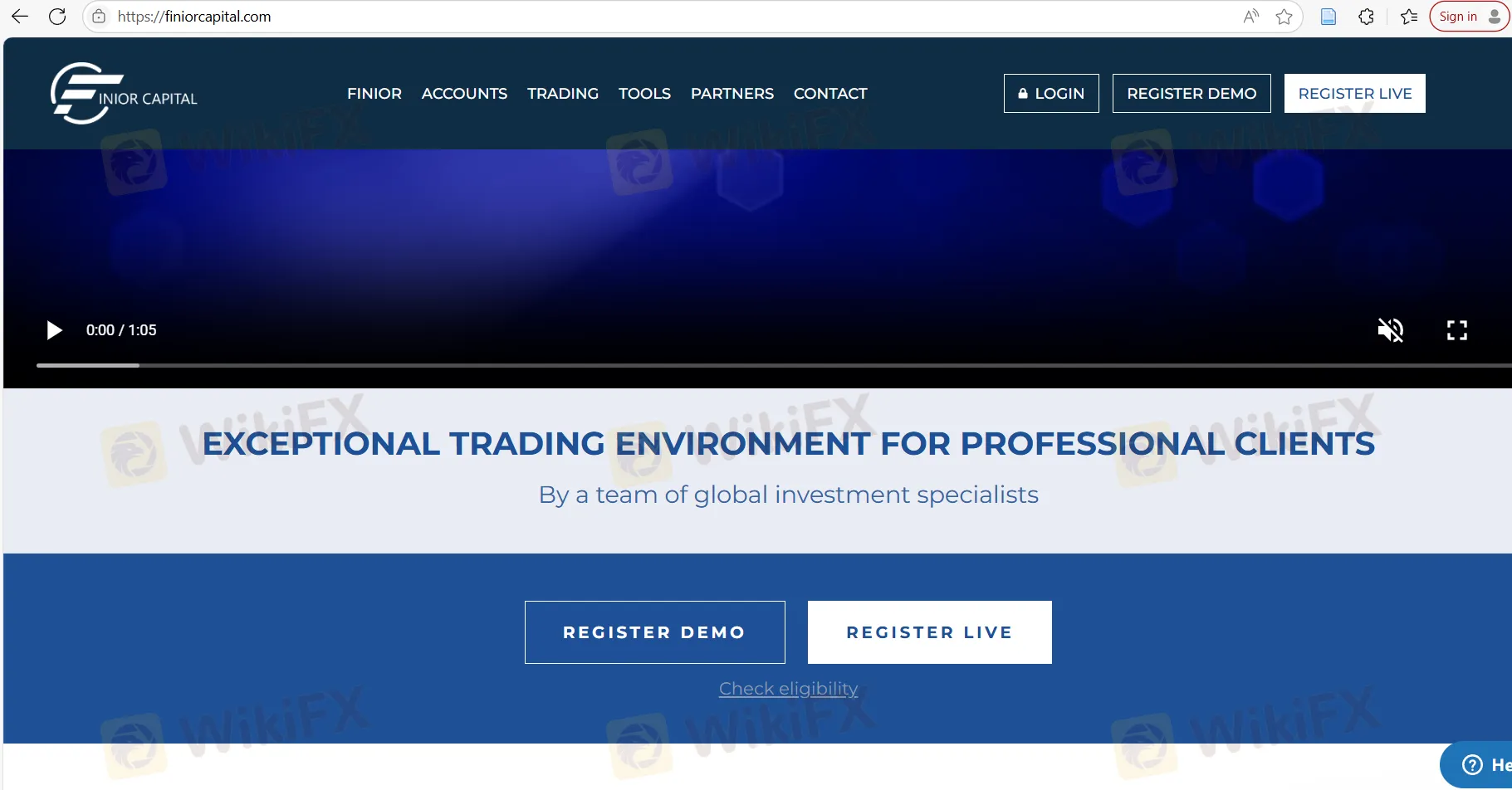Finior Capital's homepage