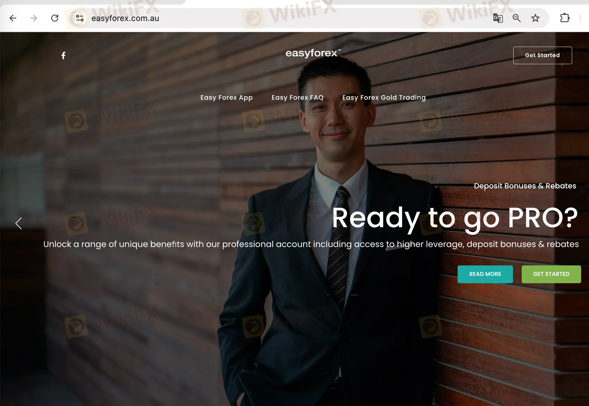 EasyForex's homepage