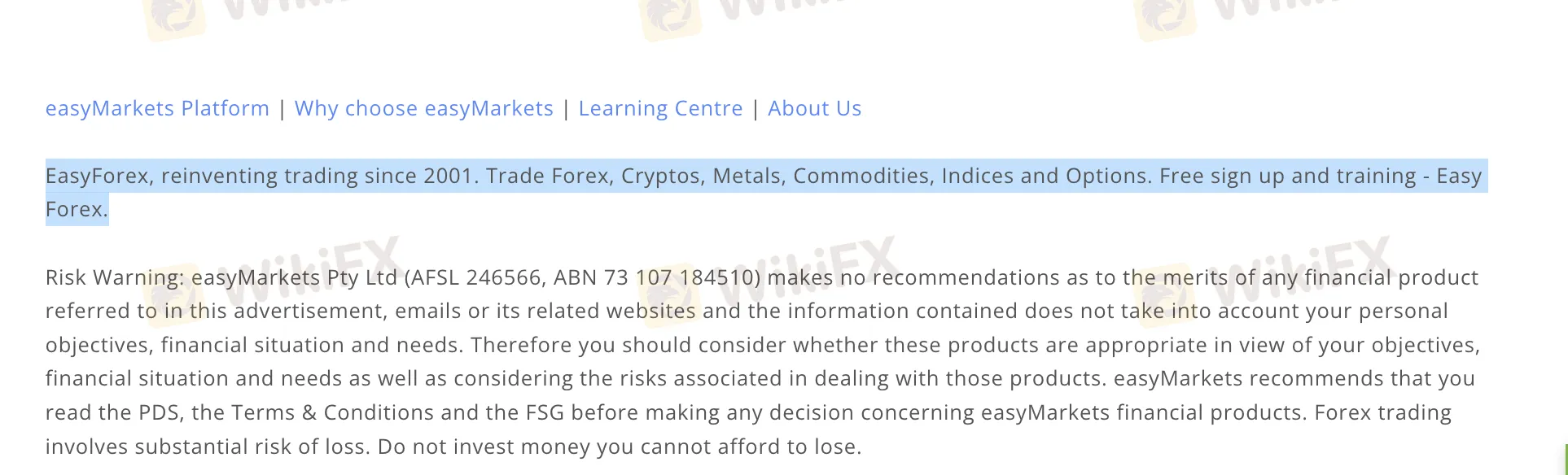 EasyForex可以交易什么？