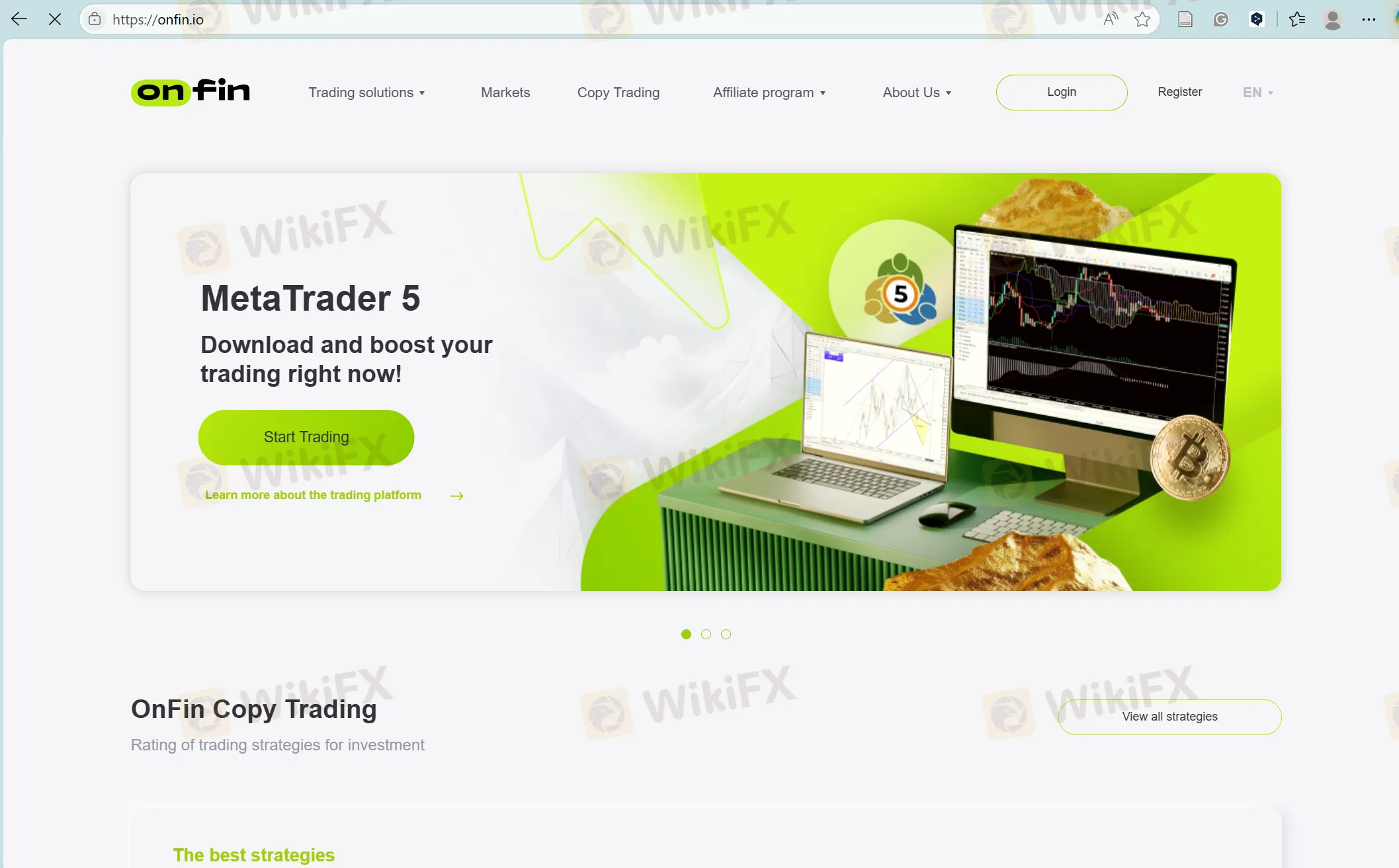 OnFin's homepage