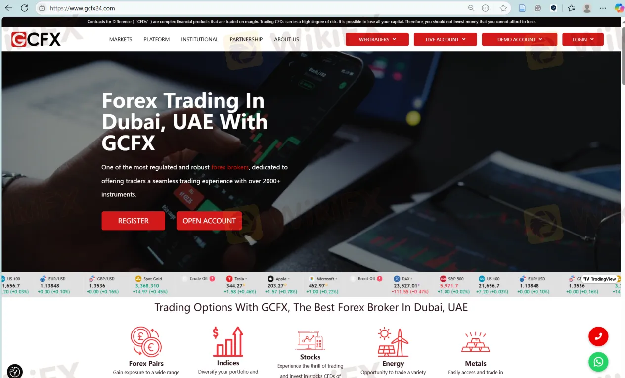 GCFX's homepage