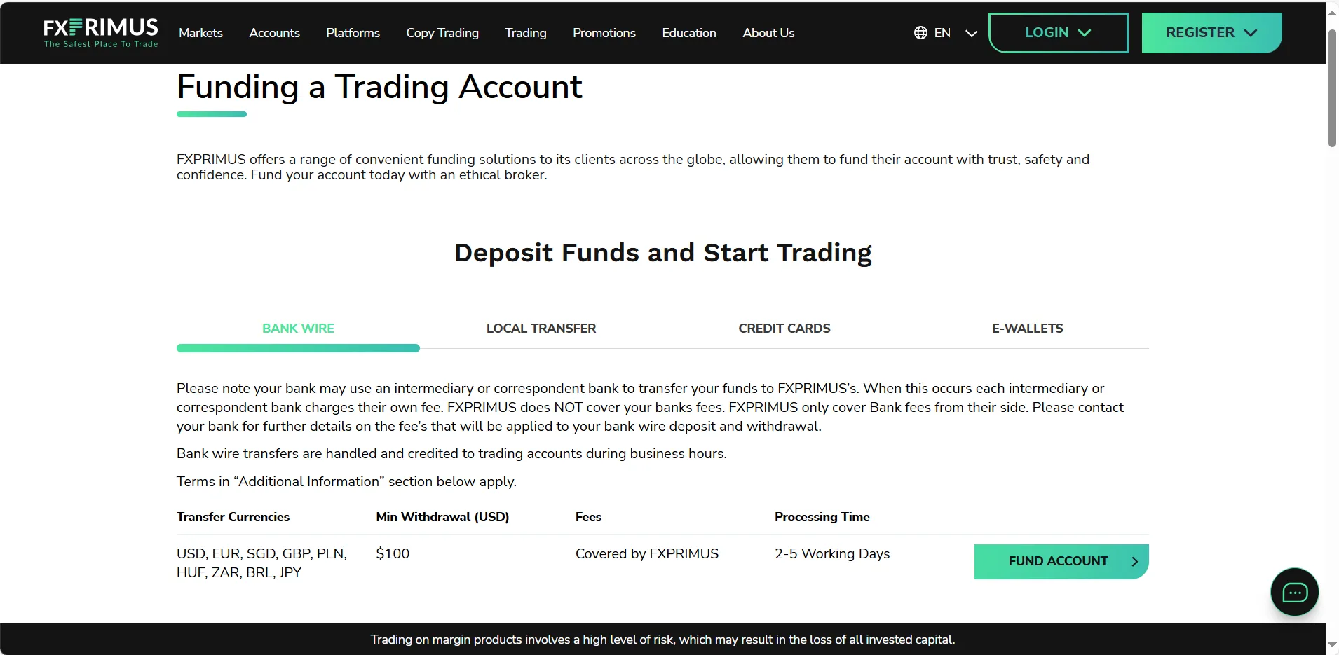Deposit and Withdrawal Deposit and Withdrawal
