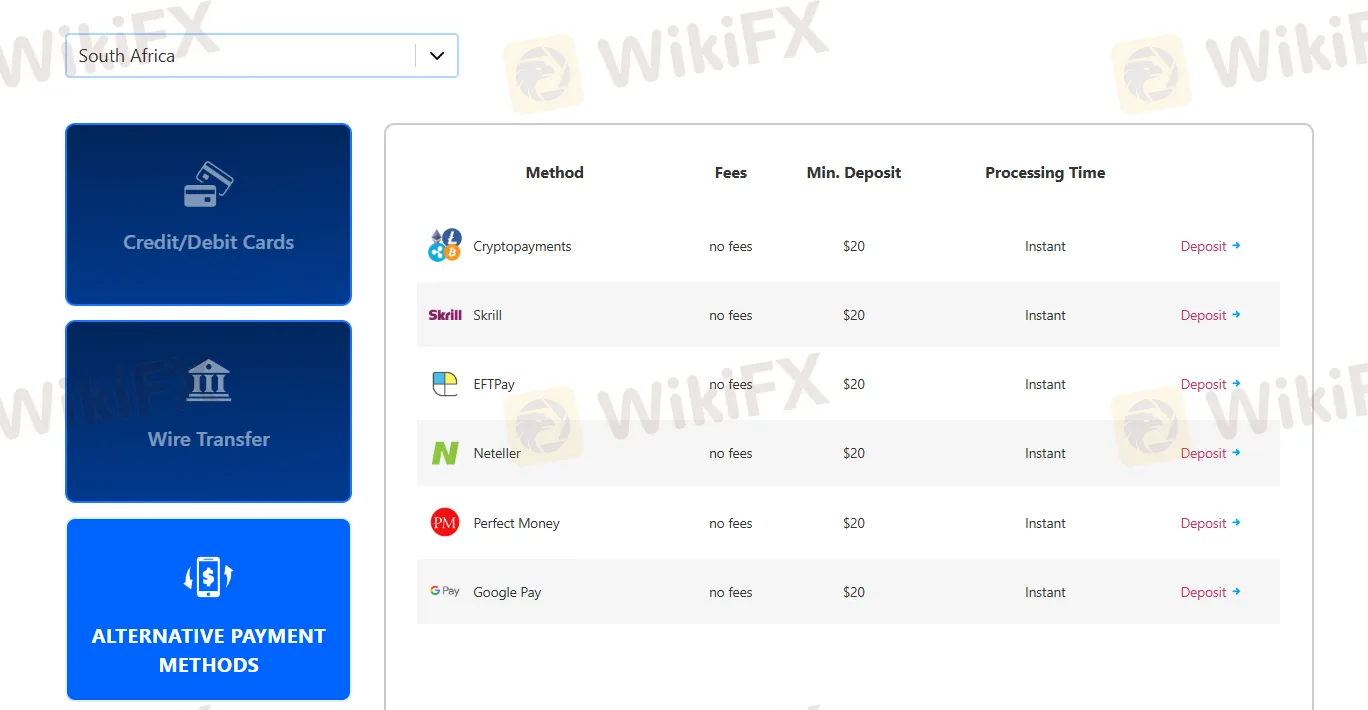 Deposit and Withdrawal