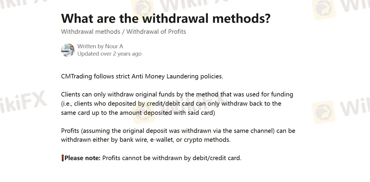 Deposit and Withdrawal