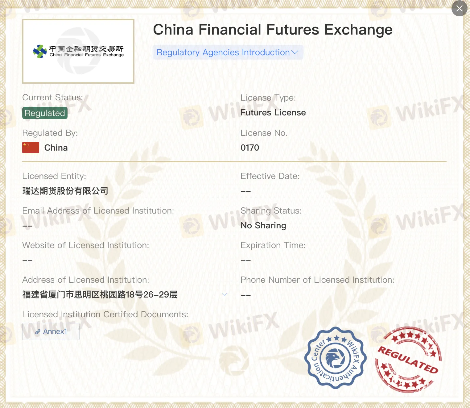 受CFFEX监管