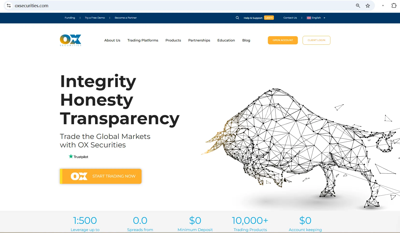 Ox Securities' 홈페이지 Ox Securities' 홈페이지