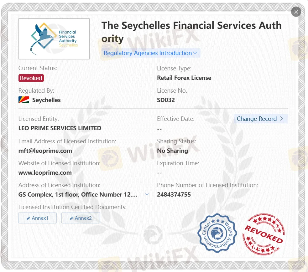 Revoked FSA license