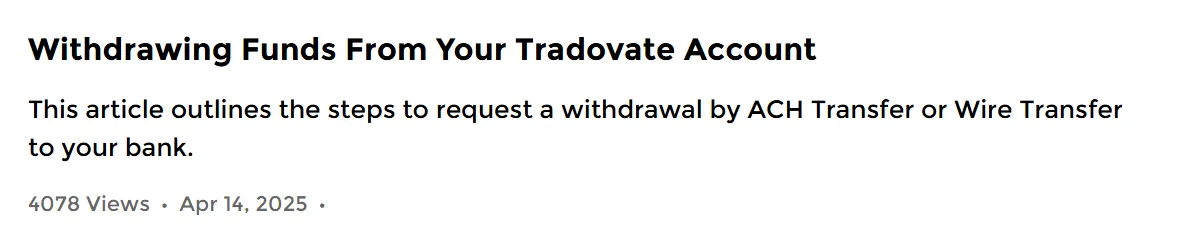 Deposit and Withdrawal