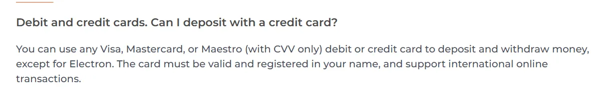 Deposit and Withdrawal