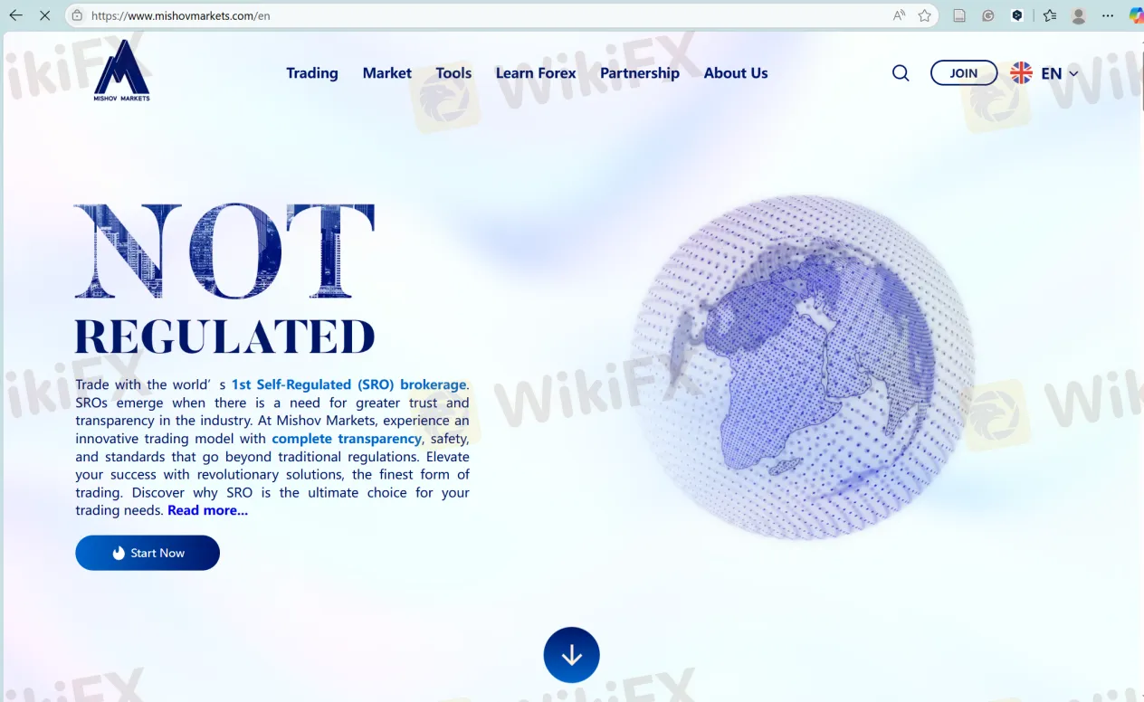 Mishov Markets' homepage