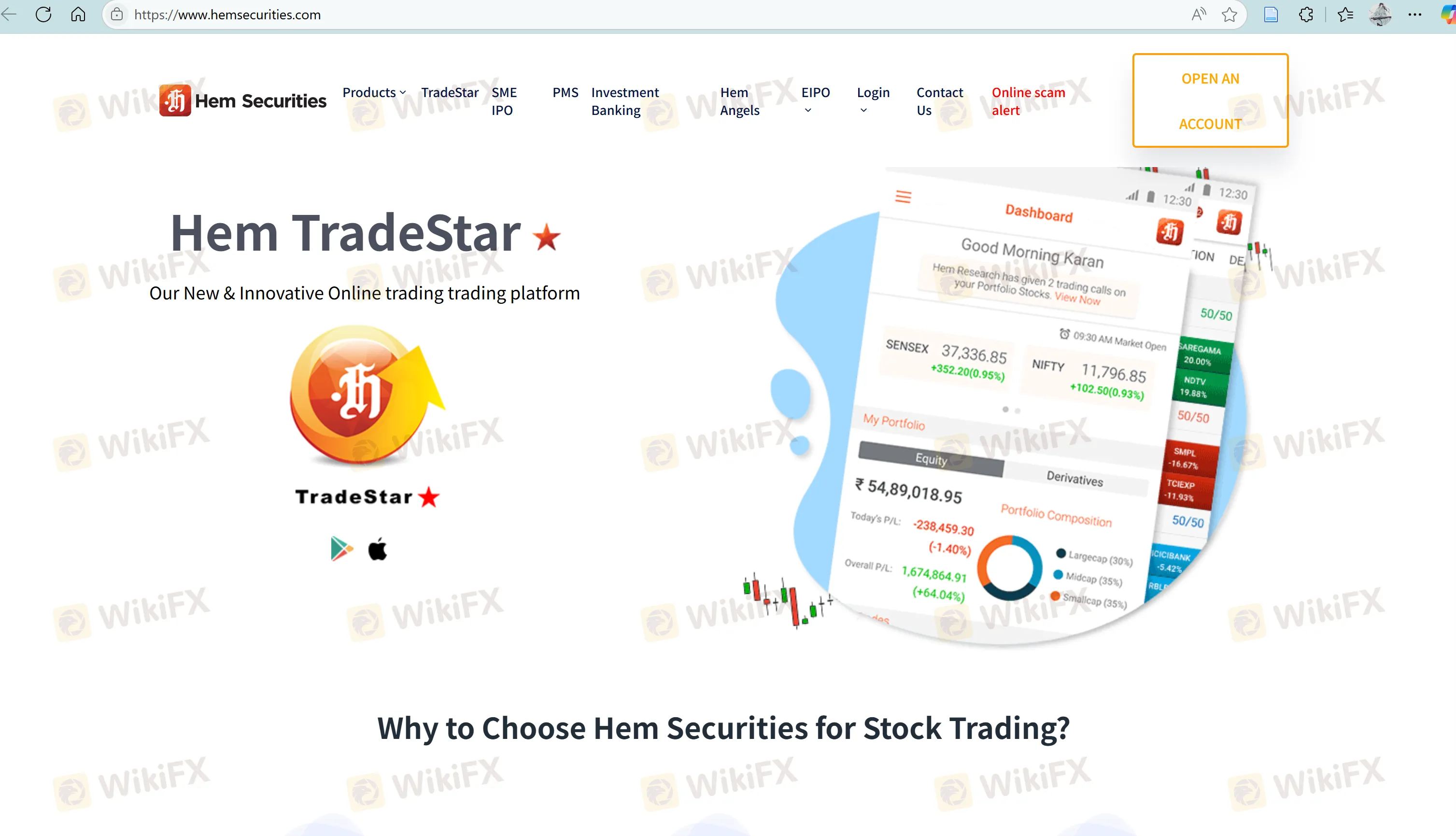 Hem Securities' домашняя страница