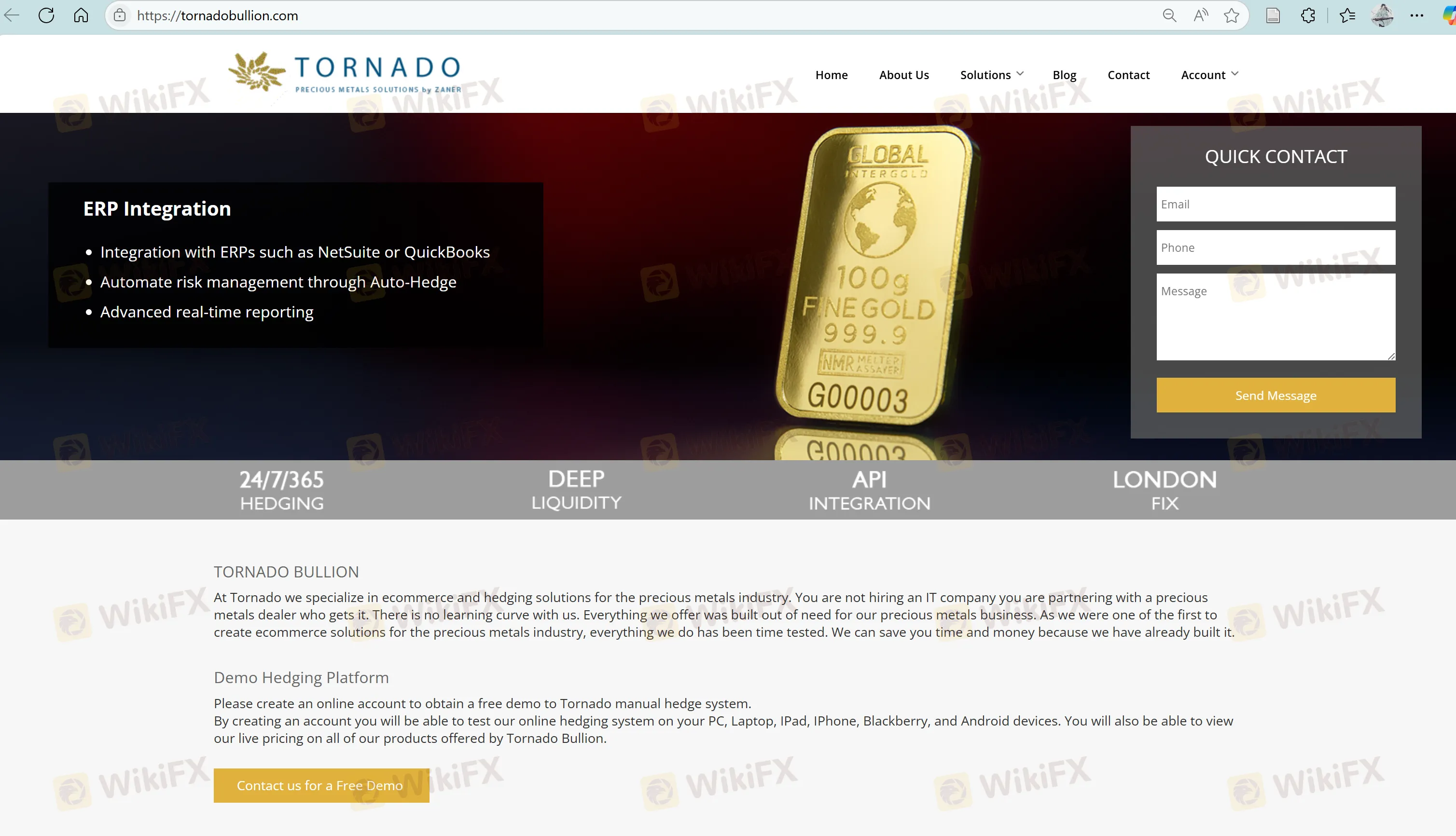 Tornado Bullion's homepage