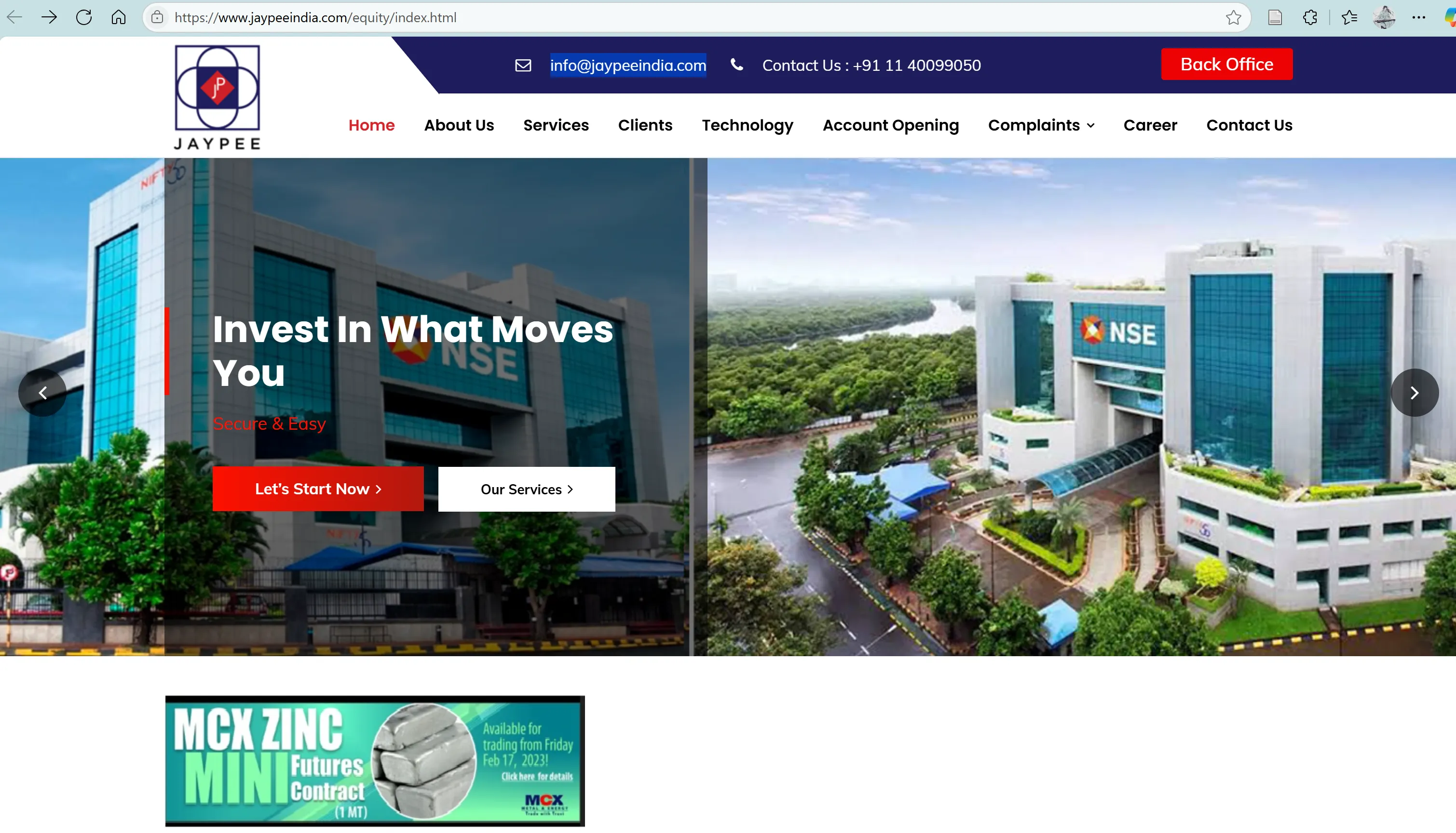 Jaypee Capital's homepage Jaypee Capital's homepage