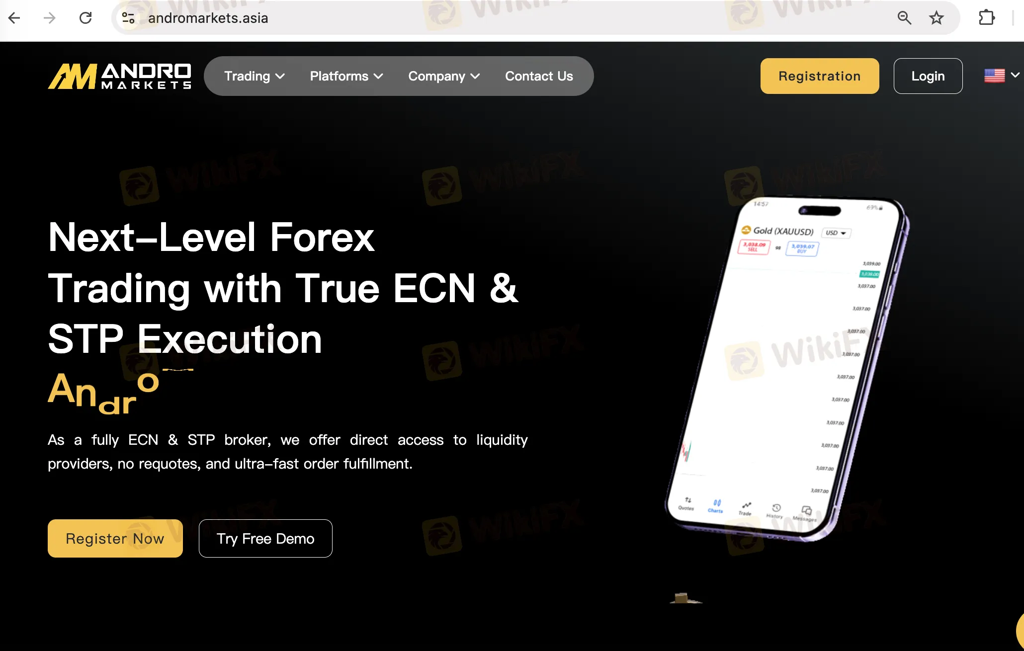 AndroMarkets' الصفحة الرئيسية