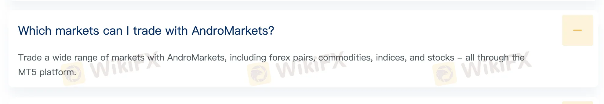 ما الذي يمكنني تداوله على AndroMarkets؟