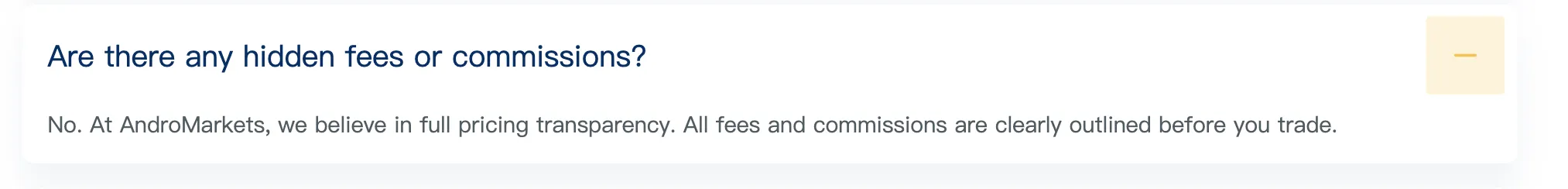 AndroMarkets Fees AndroMarkets Fees